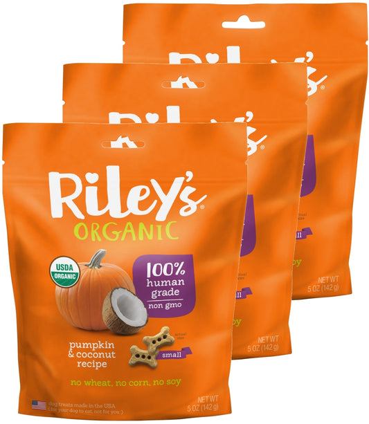 Rileys Organics Pumpkin & Coconut Small Bone Dog Treats& xccscss.